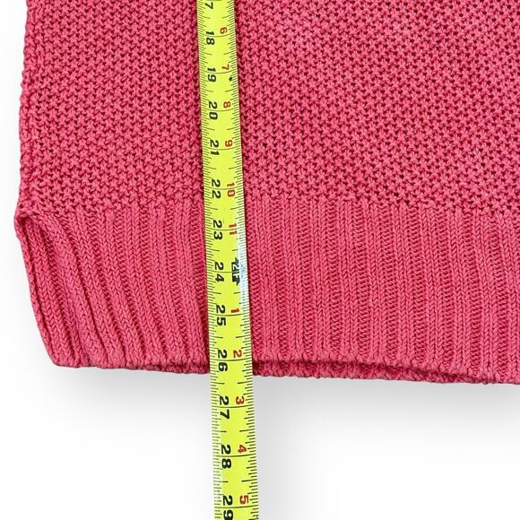 J.Crew Beach Linen Crewneck Open Knit Pullover Sweater Cover Up Pink Size M - Picture 8 of 8